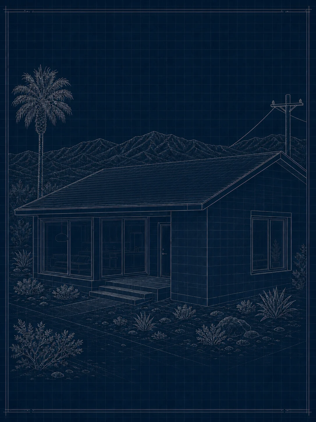 The same home relying completely on utility power with no solar generation, storage, or backup.