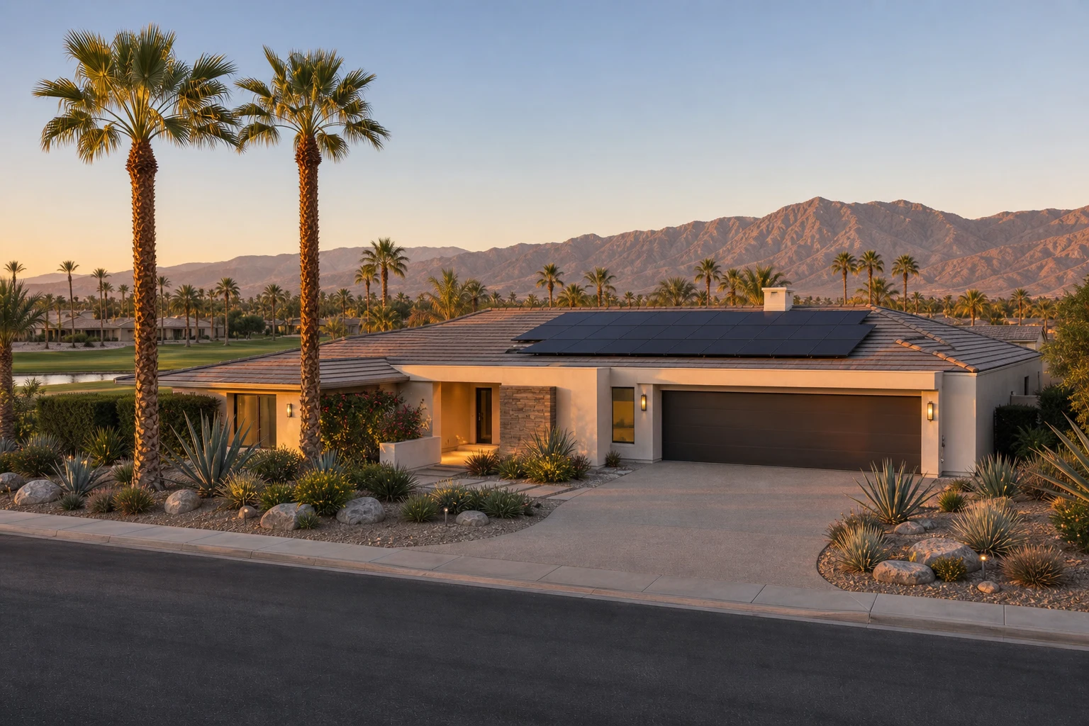 Bermuda Dunes property with rooftop solar and landscape conditions representative of the local service area.