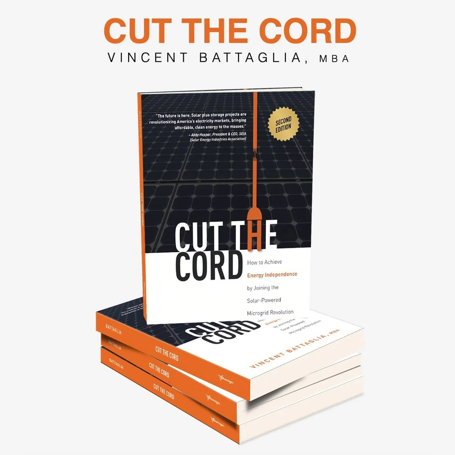 Cut the Cord, Second Edition, by Vincent Battaglia, MBA — stacked paperbacks