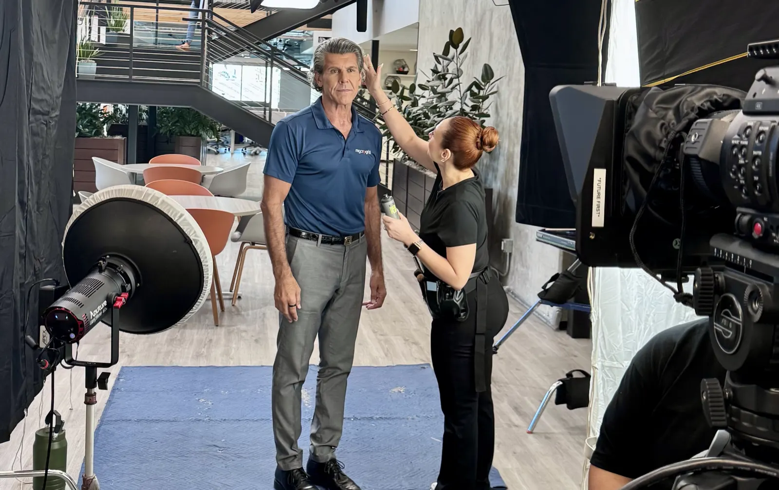 Vincent Battaglia, author of Cut the Cord, on set for a video shoot